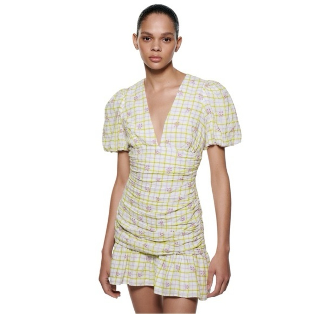 Plaid Zara Puff Sleeve Dress